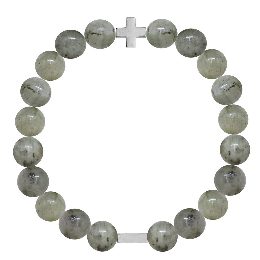 Labradorite & Silver Elastic Bracelet