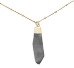 Grey Agate & Gold Pendant Necklace