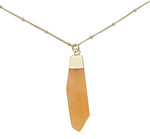 Orange Aventurine & Gold Pendant Necklace
