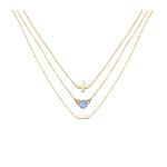 Blue Agate & 18k Gold Plated Necklace Set of 3