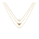 Citrine & 18k Gold Plated Necklace Set of 3