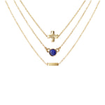 Lapis & 18k Gold Plated Necklace Set of 3
