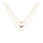 Cherry Quartz & 18k Gold Plated Necklace Set of 3
