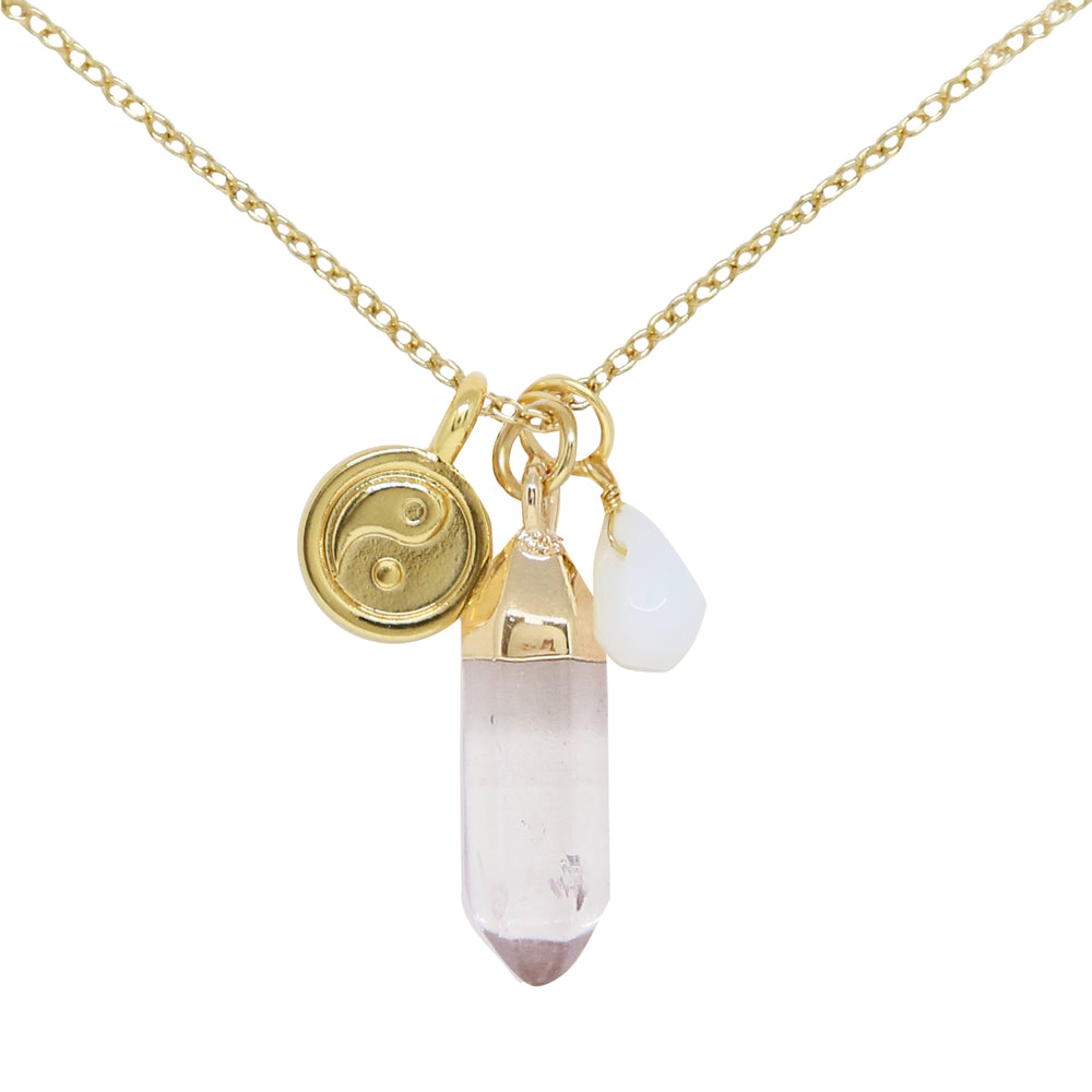 Opal & Gold Charm Necklace
