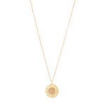 Rose Quartz & Gold Astronomy Circle Pendant Necklace