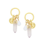 Opal & Gold Charm Earrings