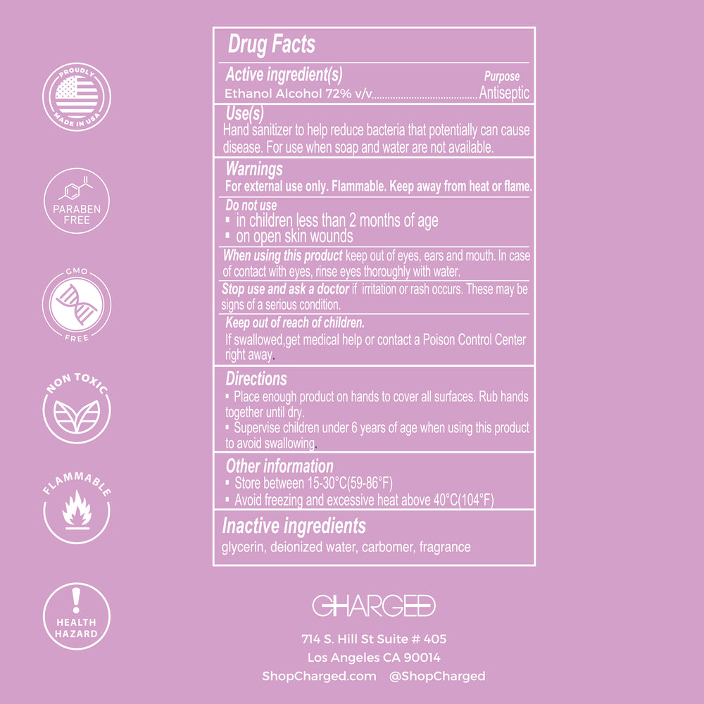 Lavender Scented Antibacterial Hand Sanitizer drug facts label