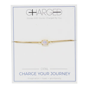 Opal & Gold Adjustable Chain Bracelet on packaging