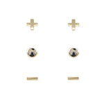 Dalmatian Jasper & Gold Set of 3 Earrings on white