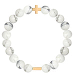 Howlite & Gold Elastic Bracelet