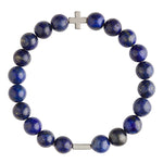 Lapis & Silver Elastic Bracelet