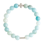 Amazonite & Silver Elastic Bracelet