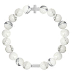 Howlite & Silver Elastic Bracelet