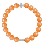 Orange Aventurine & Silver Elastic Bracelet