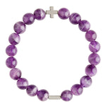 Amethyst & Silver Elastic Bracelet