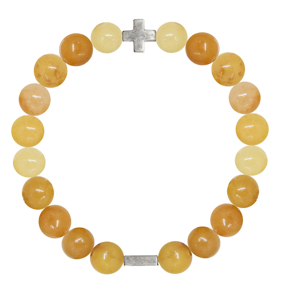 Citrine & Silver Elastic Bracelet