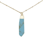 Turquoise & Gold Pendant Necklace