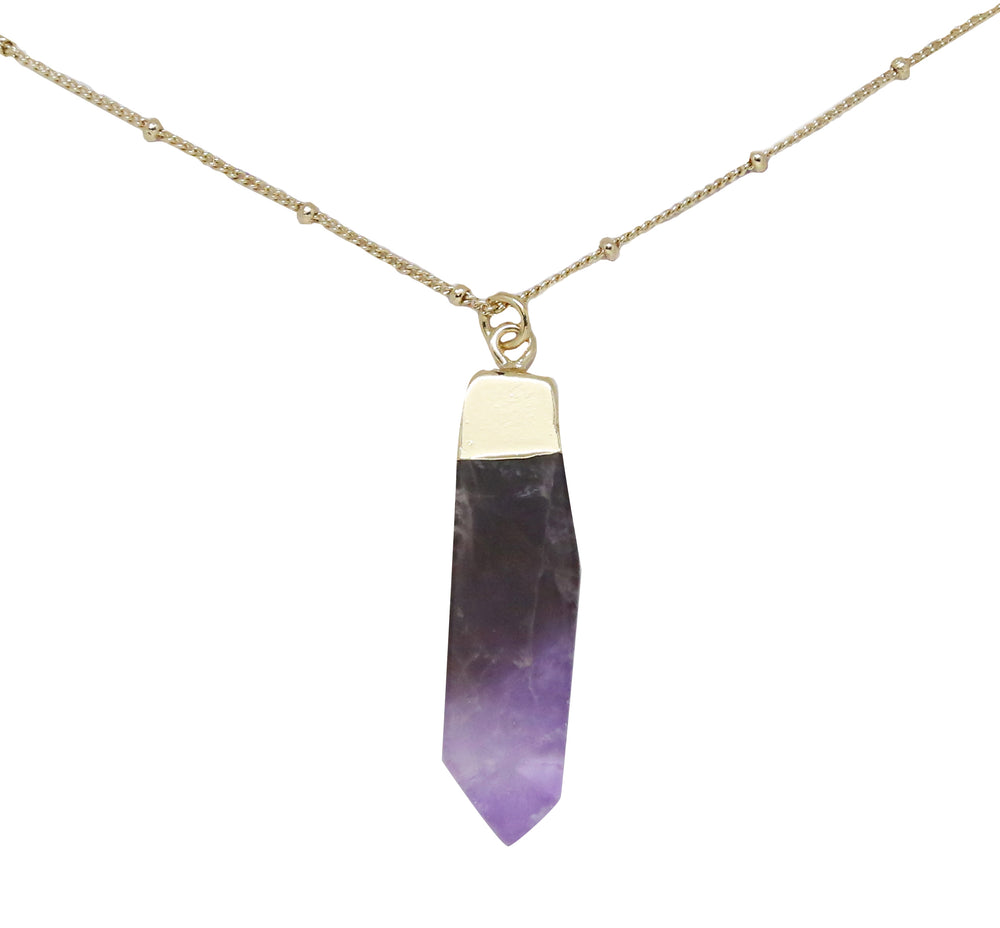 Amethyst & Gold Pendant Necklace