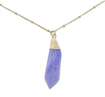 Blue Agate & Gold Pendant Necklace