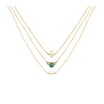 Malachite & 18k Gold Plated Necklace Set of 3