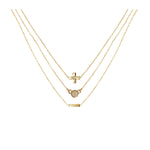 Rose Quartz & 18k Gold Plated Necklace Set of 3