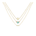 Turquoise & 18k Gold Plated Necklace Set of 3