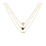 Lava Stone & 18k Gold Plated Necklace Set of 3