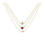 Carnelian & 18k Gold Plated Necklace Set of 3
