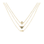 Aventurine & 18k Gold Plated Necklace Set of 3