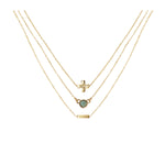 Amazonite & 18k Gold Plated Necklace Set of 3