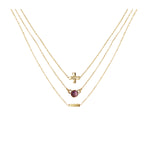 Amethyst & 18k Gold Plated Necklace Set of 3