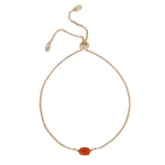 Carnelian & Gold Adjustable Chain Bracelet
