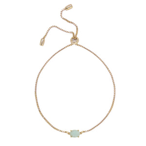 Amazonite & Gold Adjustable Chain Bracelet on white