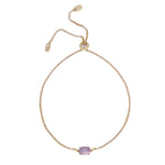 Amethyst & Gold Adjustable Chain Bracelet