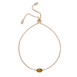 Tiger's Eye & Gold Adjustable Chain Bracelet