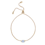 Blue Agate & Gold Adjustable Chain Bracelet
