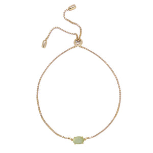 Aventurine & Gold Adjustable Chain Bracelet on white