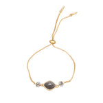 Labradorite & Gold Adjustable Stone and Bead Bracelet