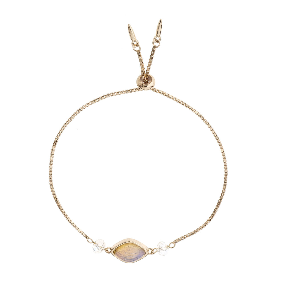 Opal & Gold Adjustable Stone and Bead Bracelet