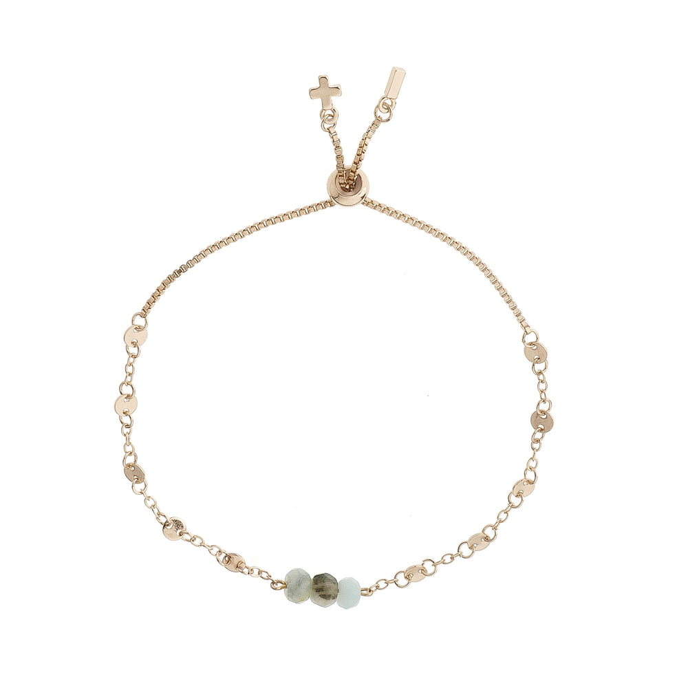 Amazonite & Gold Adjustable Raw Cut Mini Stones Bracelet