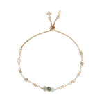 Amazonite & Gold Adjustable Raw Cut Mini Stones Bracelet