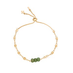 Aventurine & Gold Adjustable Raw Cut Mini Stones Bracelet