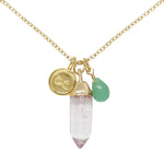 Aventurine & Gold Charm Necklace