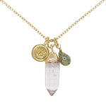 Labradorite & Gold Charm Necklace