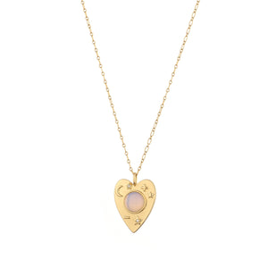 Opal & Gold Planchette Pendant Necklace on white