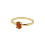 Carnelian & Gold Stacking Stone Ring