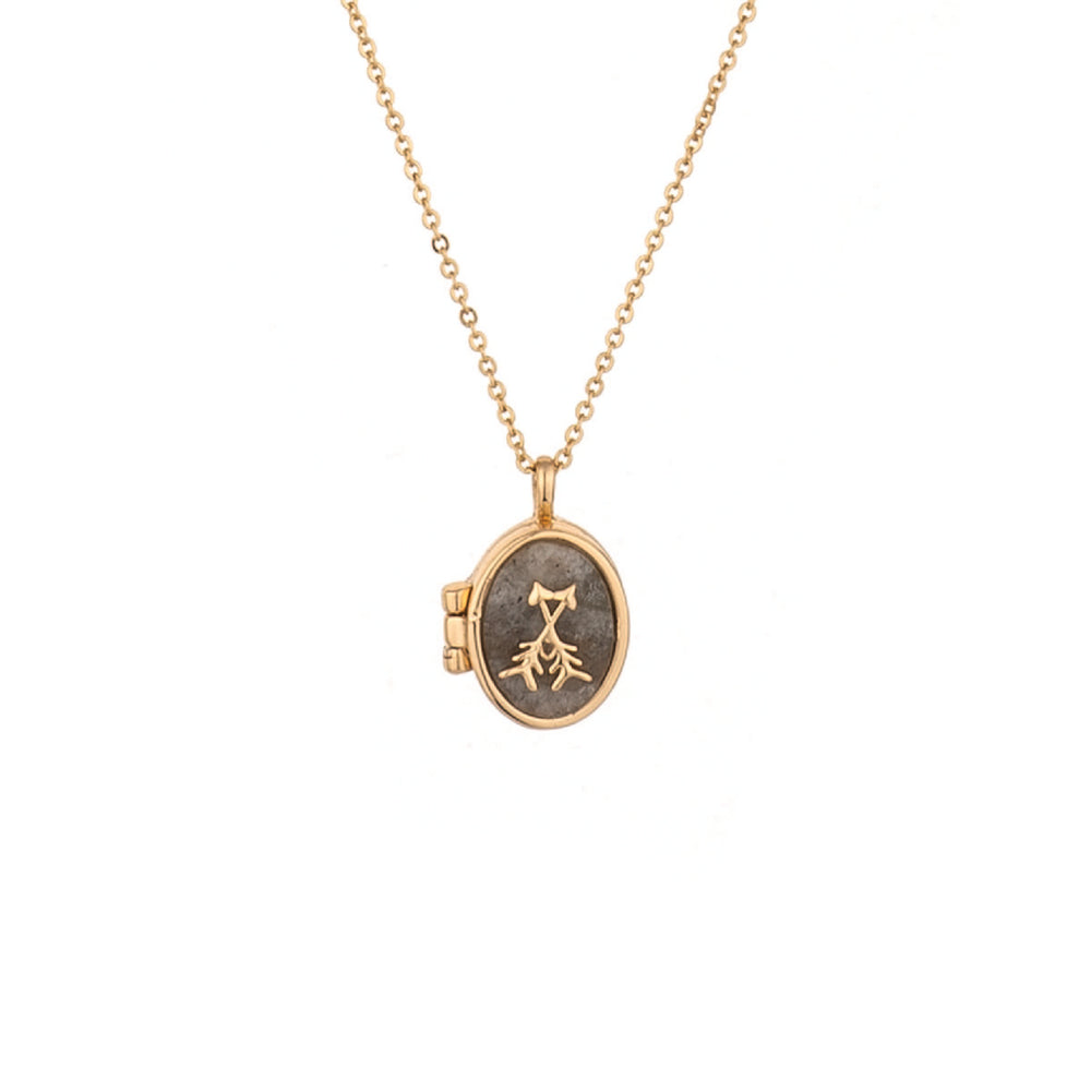 Charged Labradorite Locket Necklace