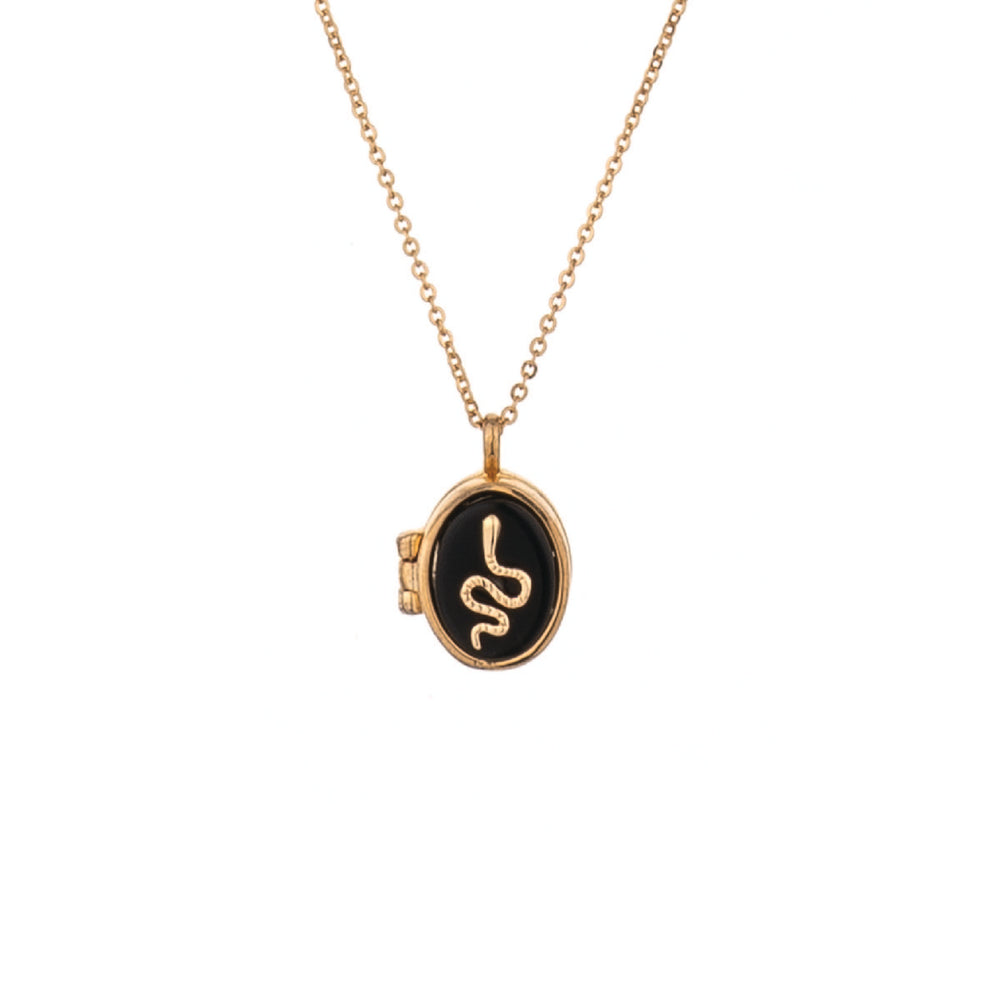 Charged Onyx Locket Necklace