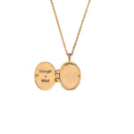 Charged Onyx Locket Necklace on white far open