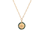 Malachite Encircled Beaded Pendant Necklace
